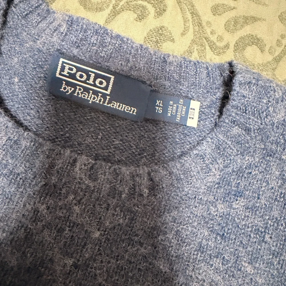 Ralph Lauren Blue Sweater with Duck Motif and Orange Patches - Picture 2 of 4